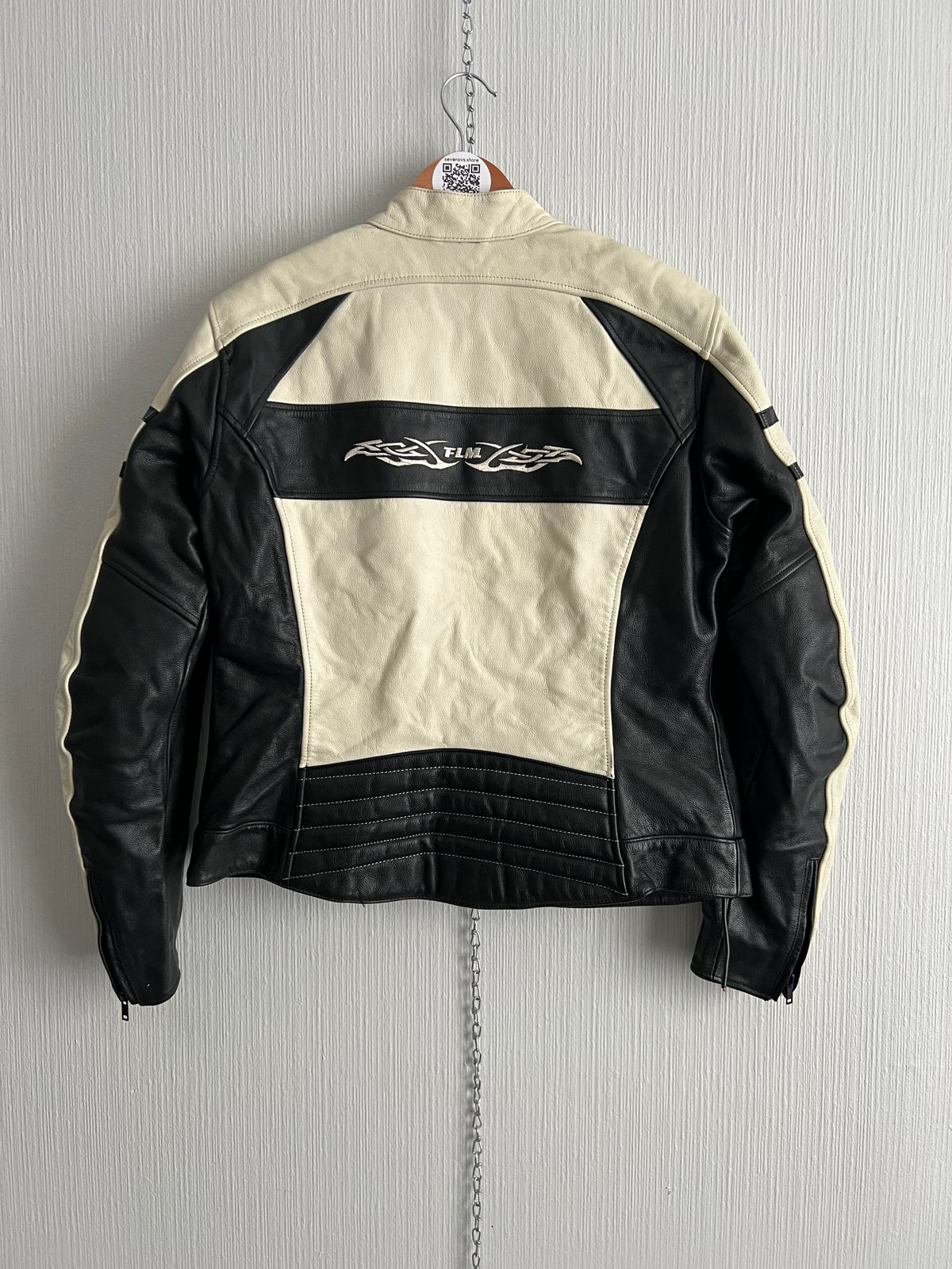 Rare Real Leather Racing Jacket Tribal Patterns
