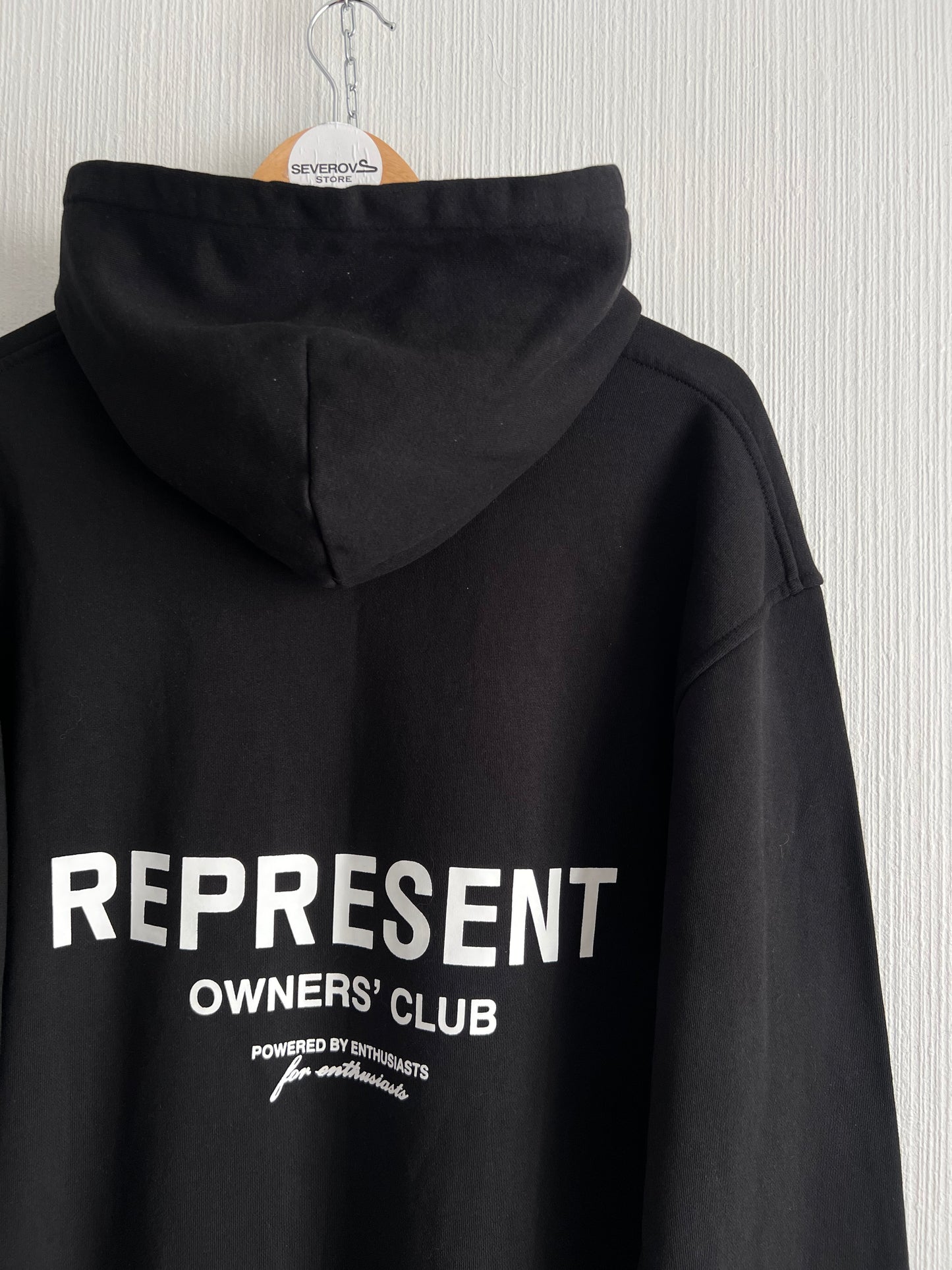 Represent Mens Black Cotton Hoodie