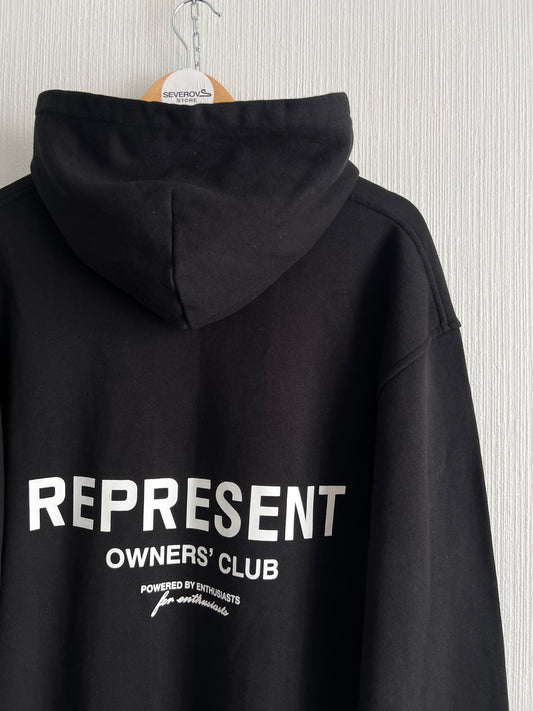 Represent Mens Black Cotton Hoodie
