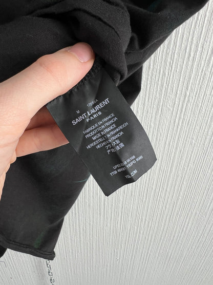 Saint Laurent Men's Archive Logo Tie Dye T-Shirt in Black/Green