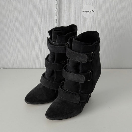 Isabel Marant Black Suede Scarlet Wedge Boots