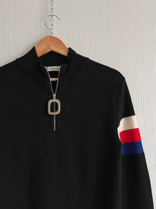 JW Anderson Zip Front Roll Neck Womens Jumper