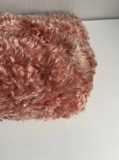 Miu Miu Coral Pink Fur Crystal Tote Bag