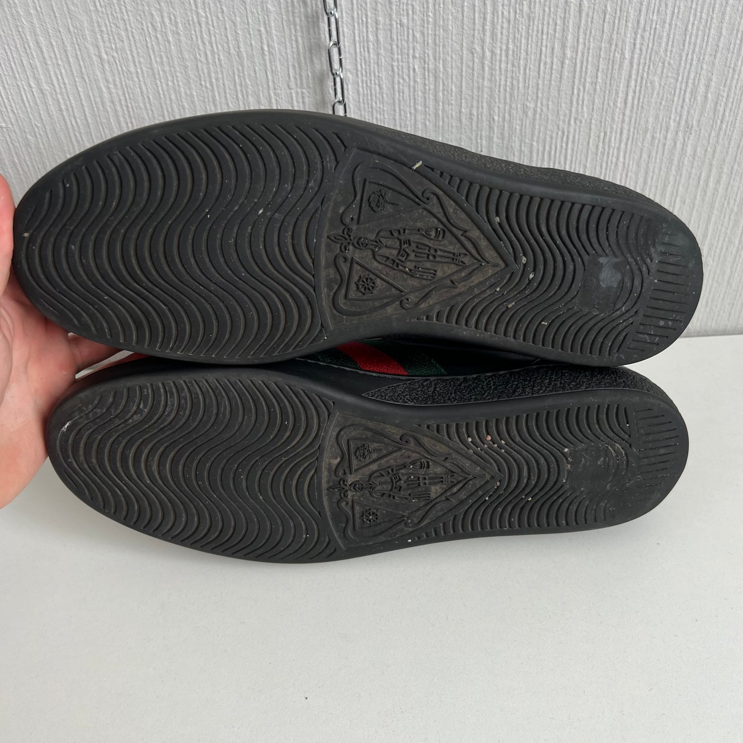 Gucci Ace Leather Black Mens Shoes