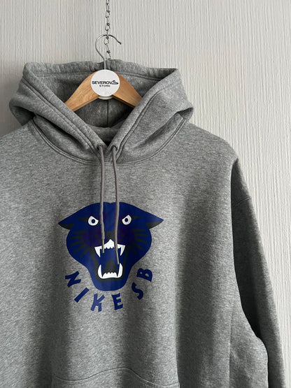 Nike SB Front Pattern Grey Cotton Hoodie