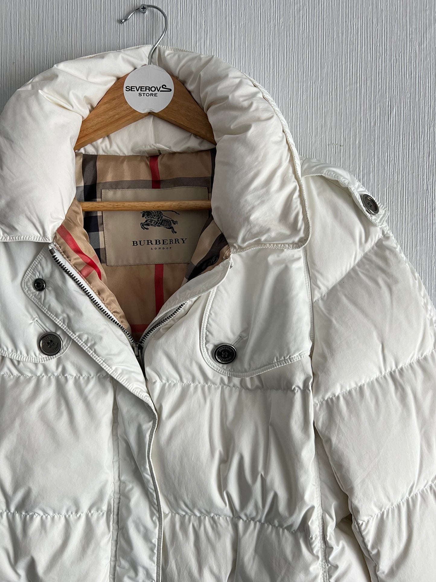 Burberry White Down Puffer Jacket