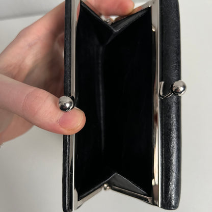 Miu Miu Black Crinkled Leather Wallet