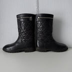 Chanel Black Nylon/Leather Coco Cocoon Boots by Karl Lagerfeld