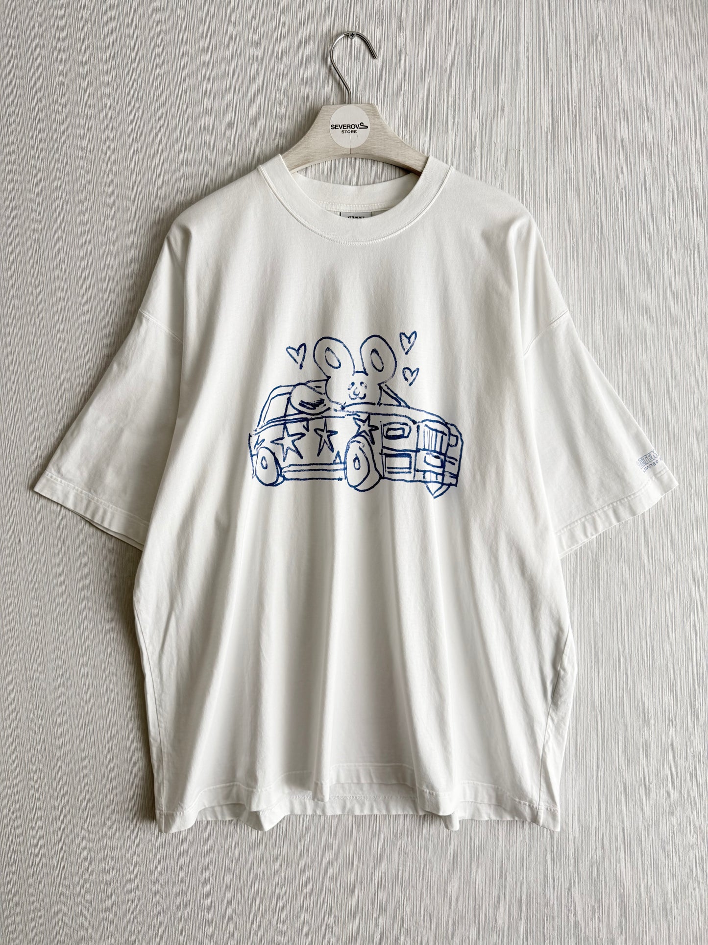 Vetements White Scribbled Car T-Shirt