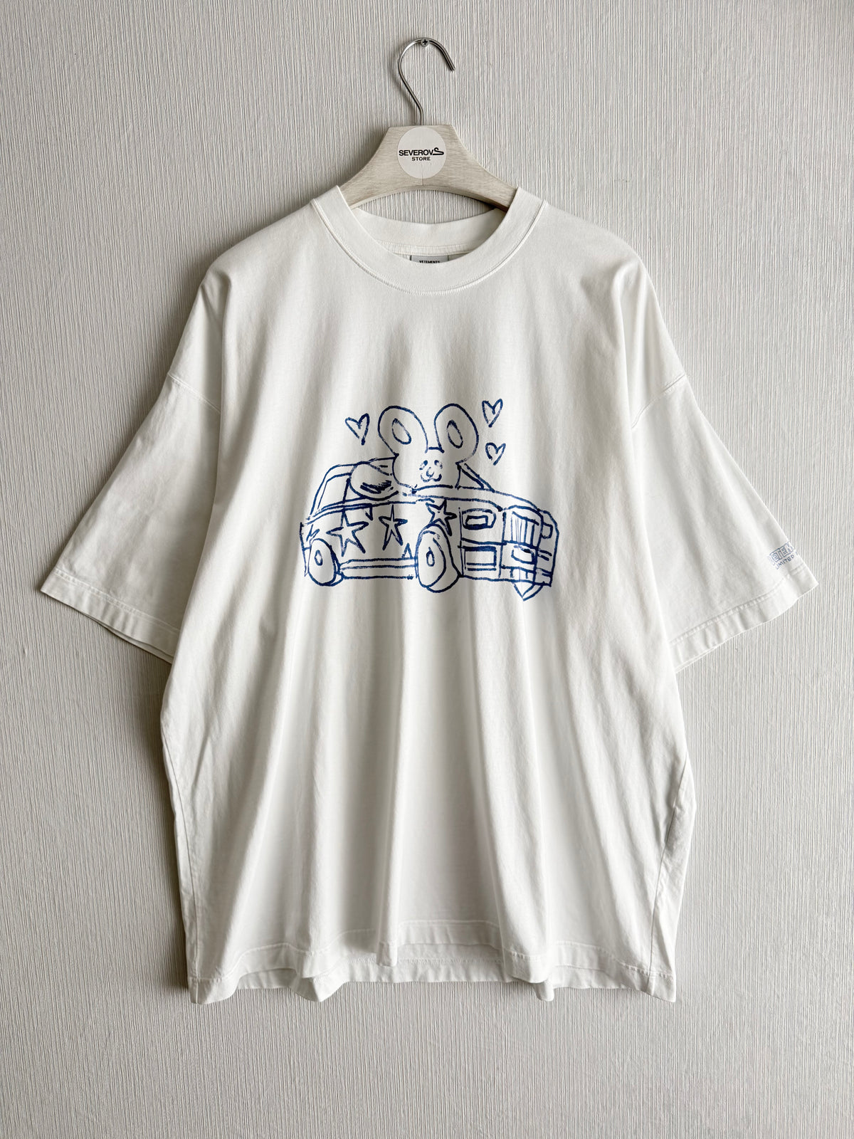 Vetements White Scribbled Car T-Shirt