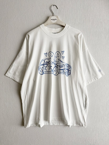 Vetements White Scribbled Car T-Shirt
