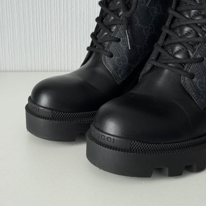 Gucci Apollo GG Supreme Leather Ankle Boots