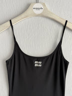 Miu Miu Logo-print Stretch Jersey Midi Dress