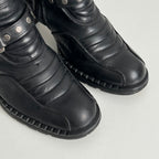 New Rock Trail Heeled Black Leather Boots