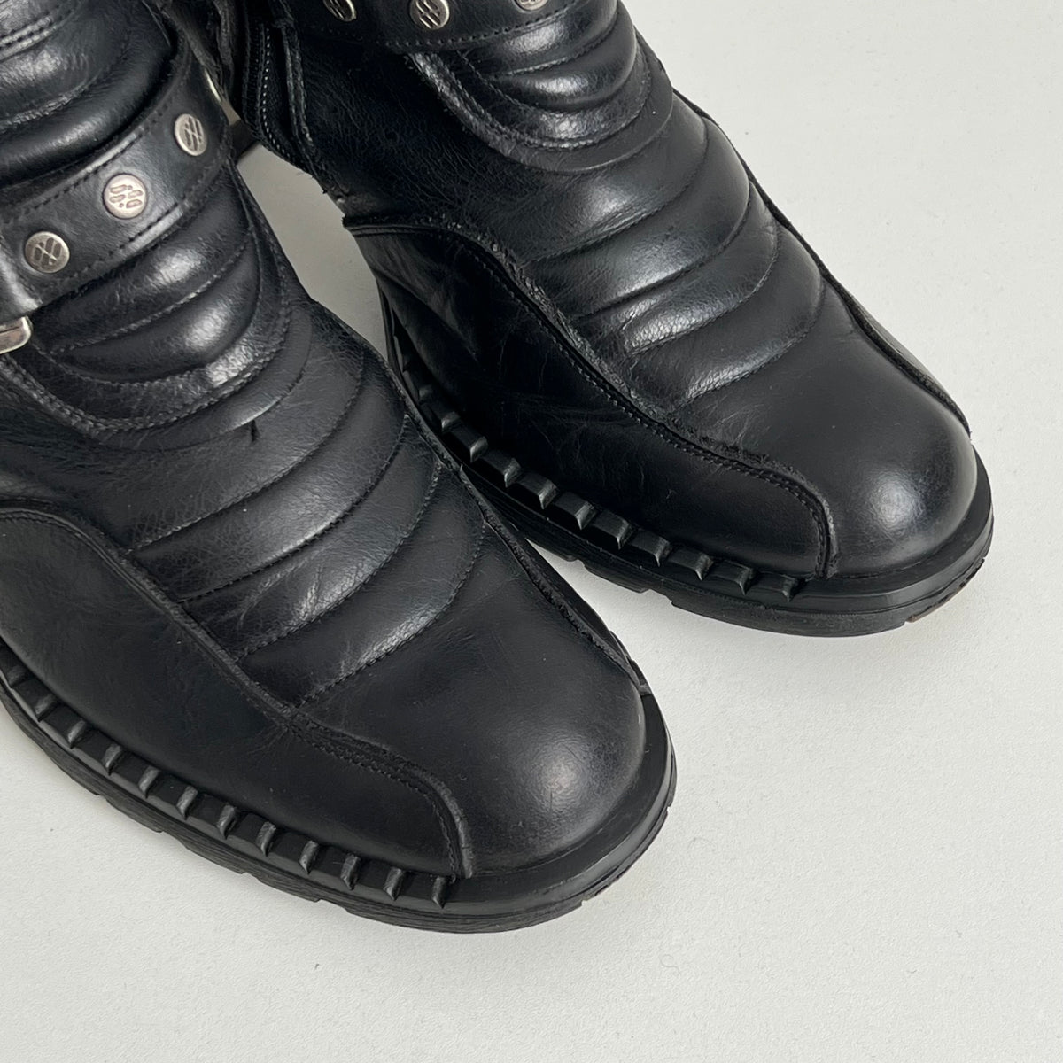 New Rock Trail Heeled Black Leather Boots