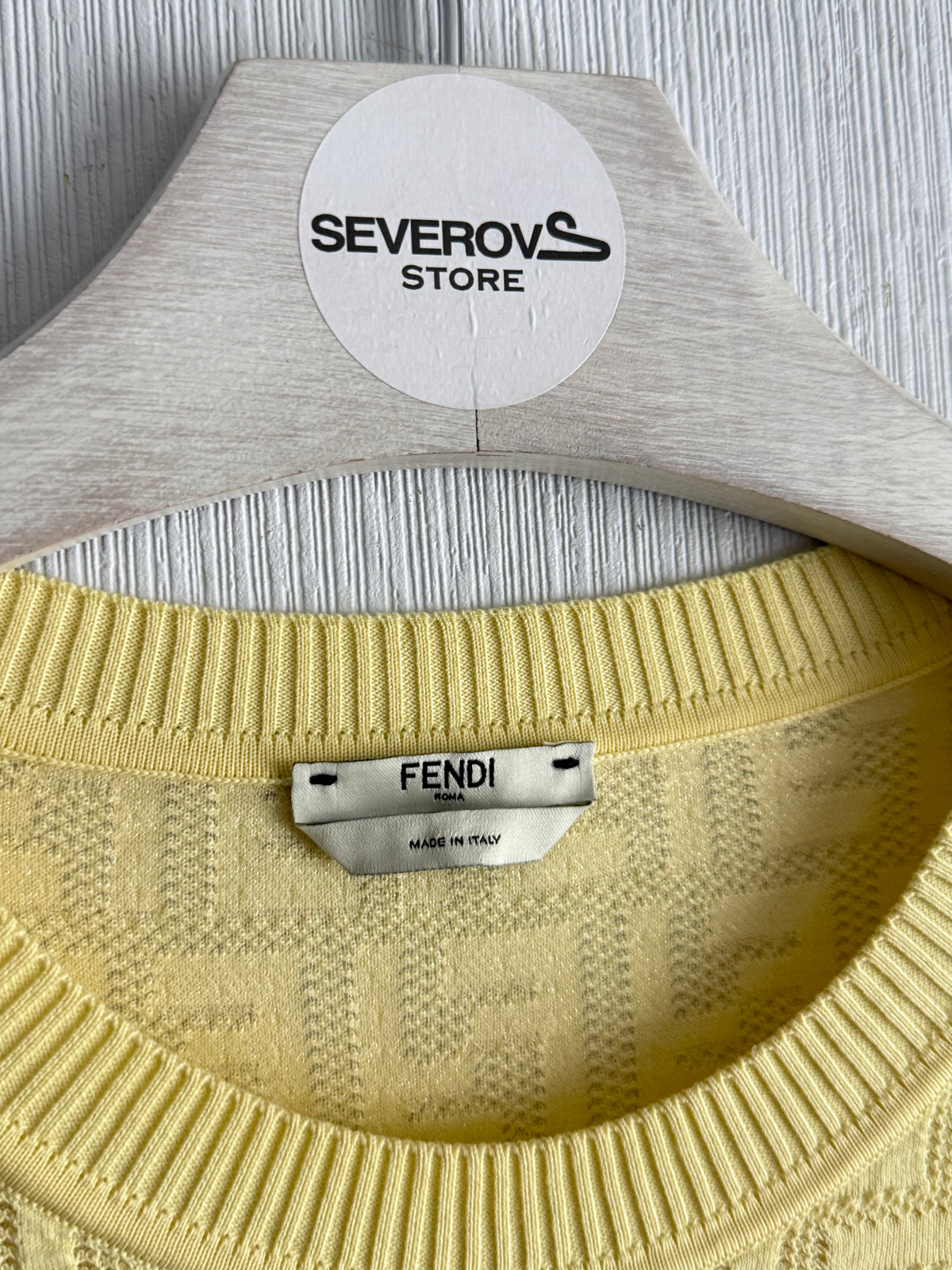 Fendi Yellow Monogram Devore T-shirt Dress