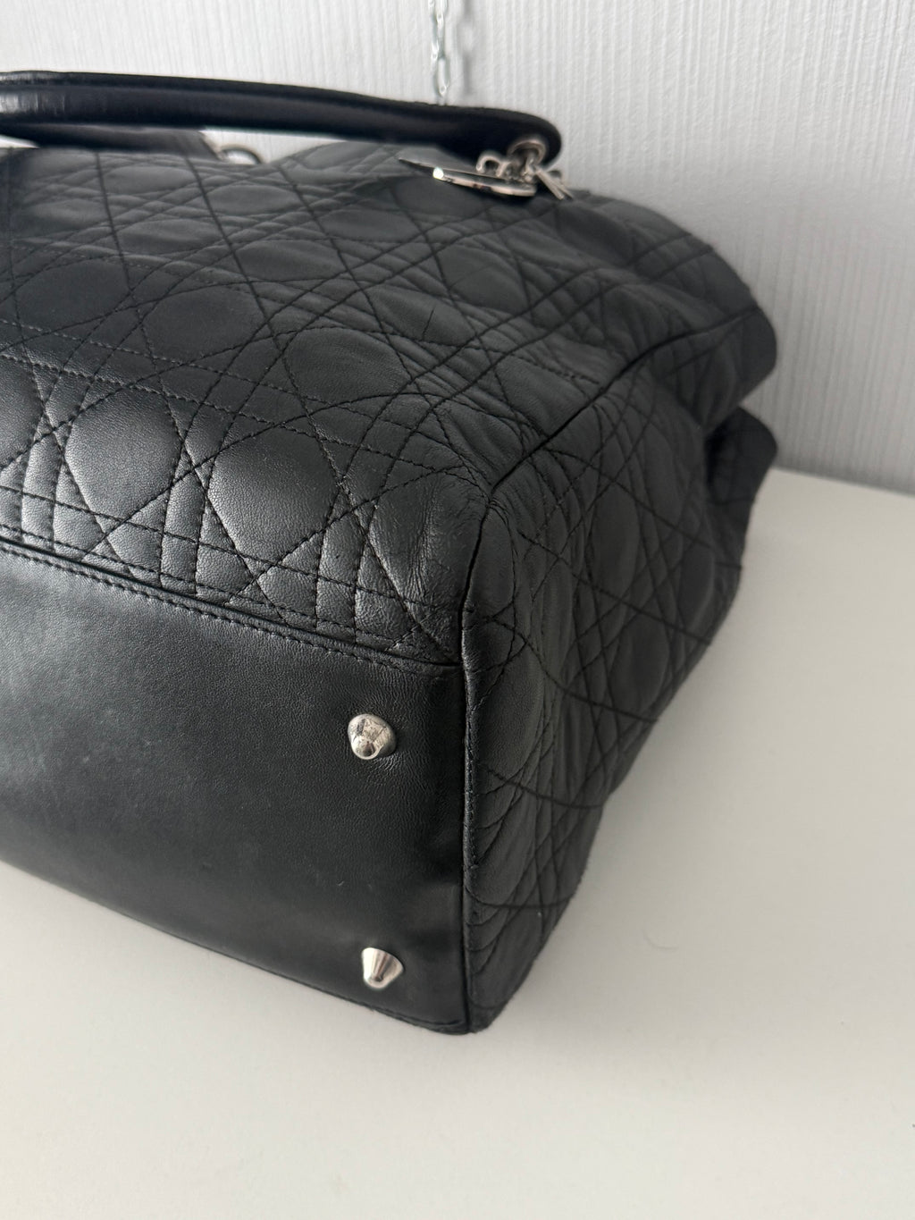 Christian Dior Lady Dior Soft Shopping Tote Cannage Quilt Lambskin Large