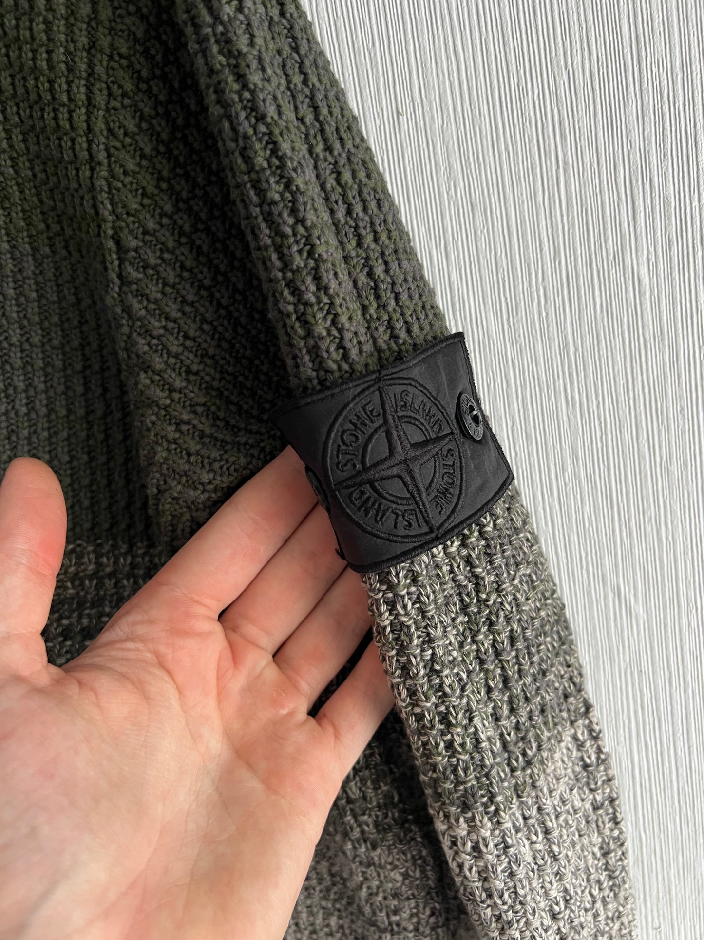 Stone Island Shadow Project SS20 Green Gradient Crewneck Knit Sweater
