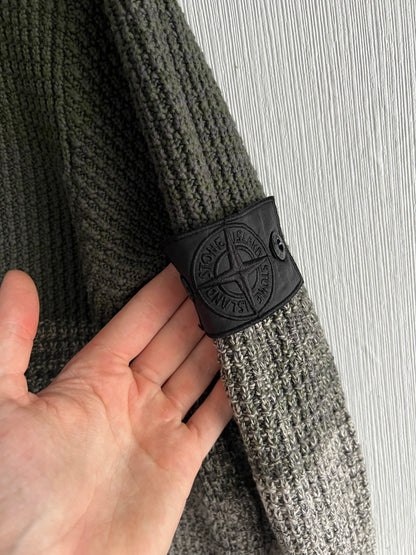 Stone Island Shadow Project SS20 Green Gradient Crewneck Knit Sweater