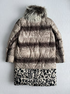 Moncler Gamme Rouge Laiyu Grey Raccoon Fur Printed Down Coat Puffer Jacket