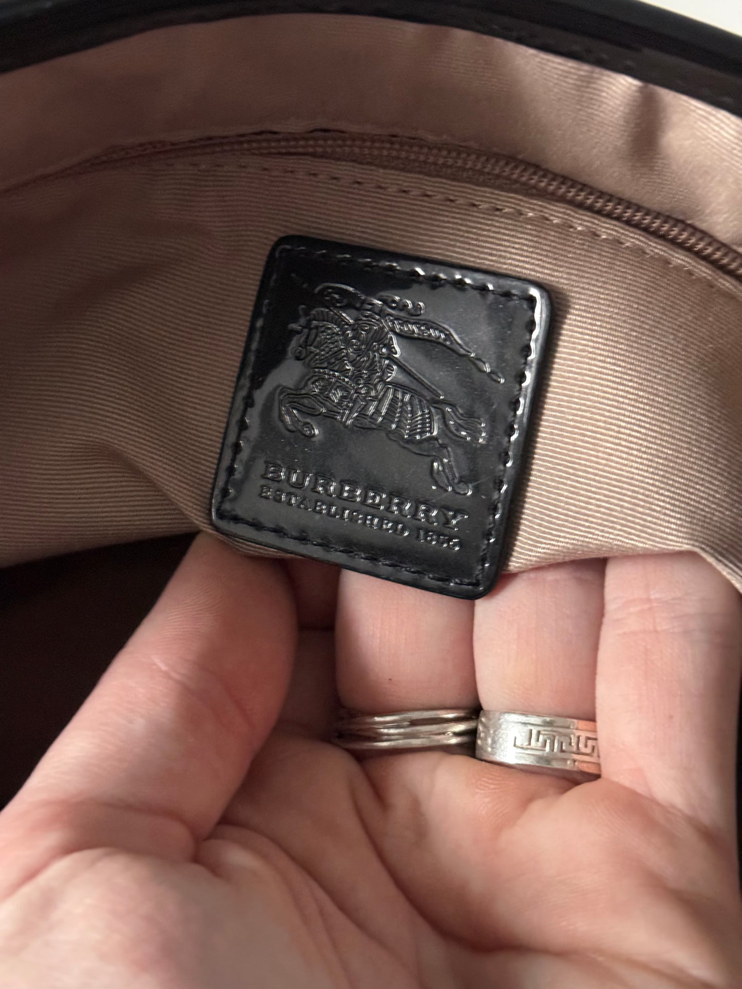 Burberry Supernova Check Emmy Tote Black