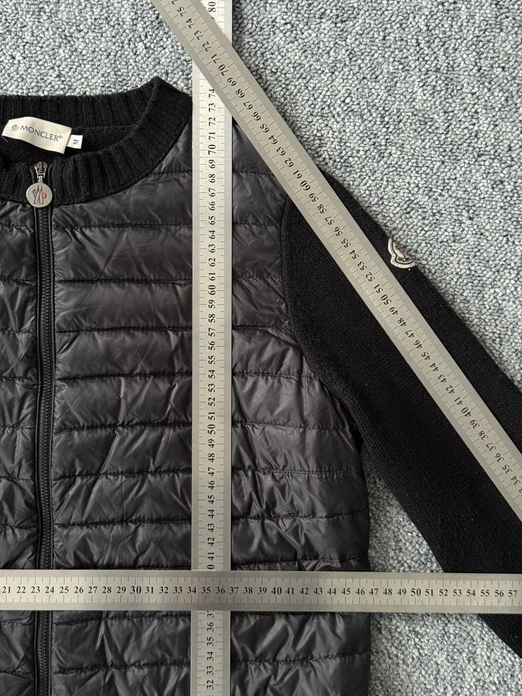 Moncler Maglione Tricot Down Padded Wool Cardigan