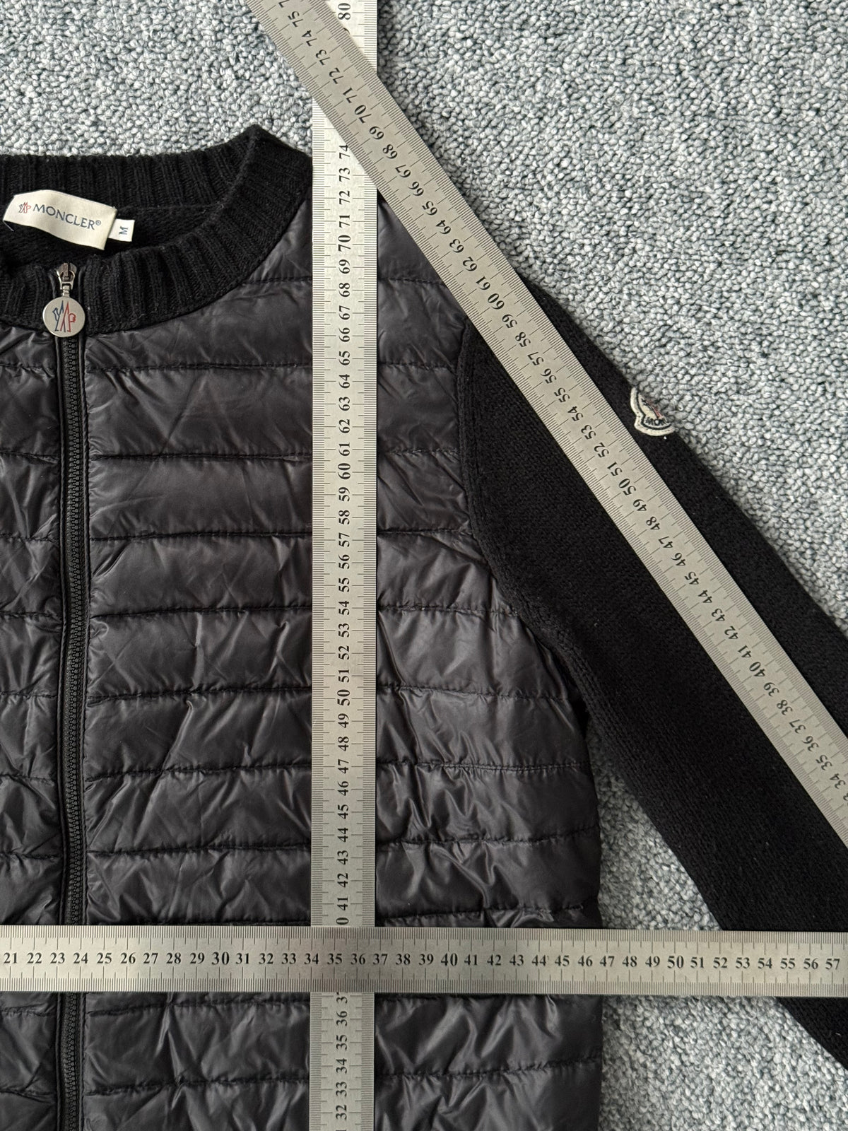 Moncler Maglione Tricot Down Padded Wool Cardigan