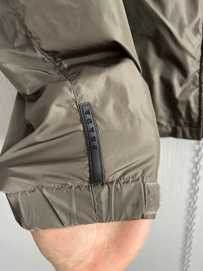 Prada Sport Luna Rossa Khaki Nylon Black Tab Jacket