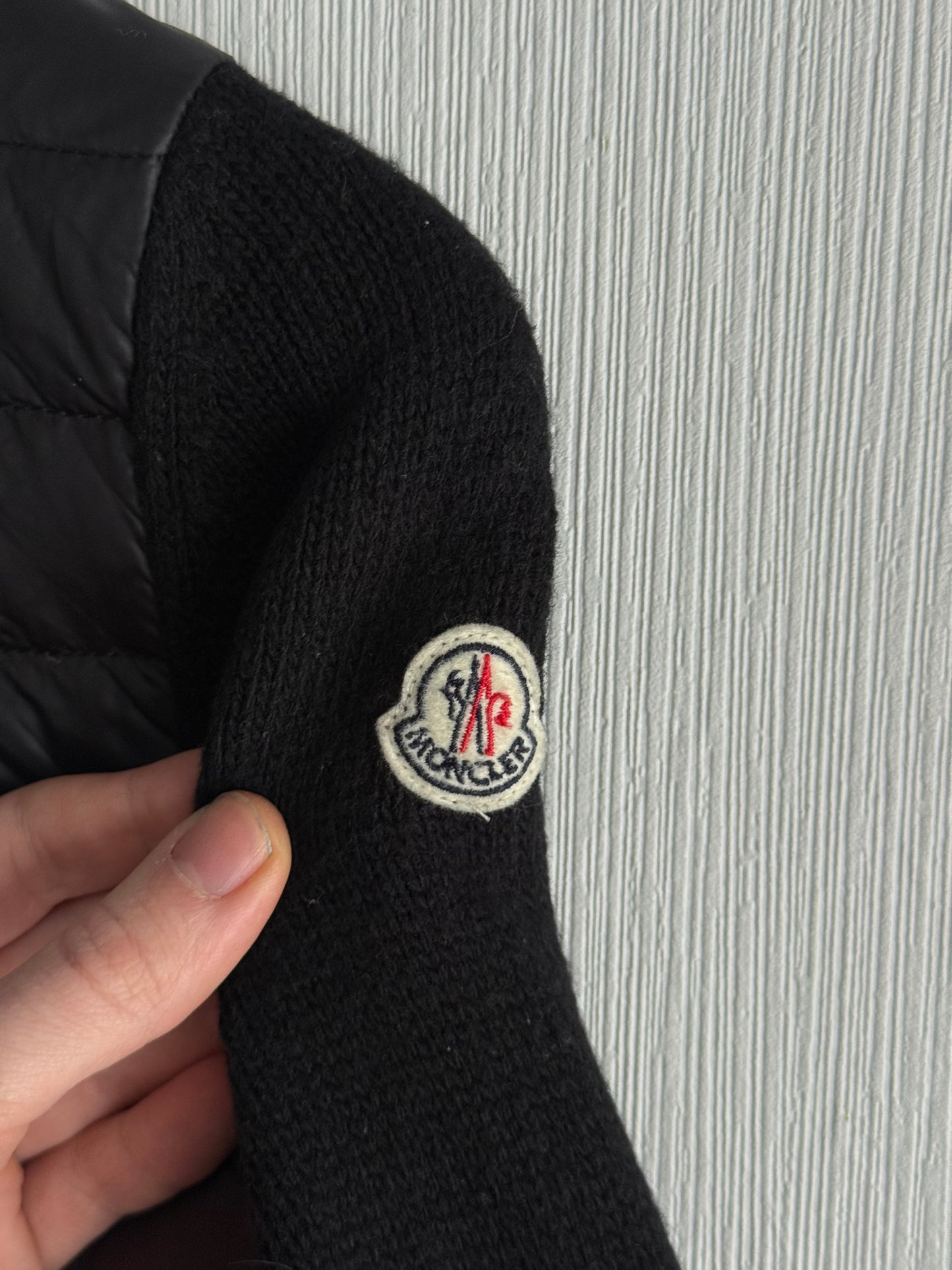 Moncler Maglione Tricot Down Padded Wool Cardigan