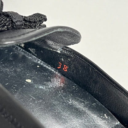 Prada Black Leather Kitten Heel Mules Shoes