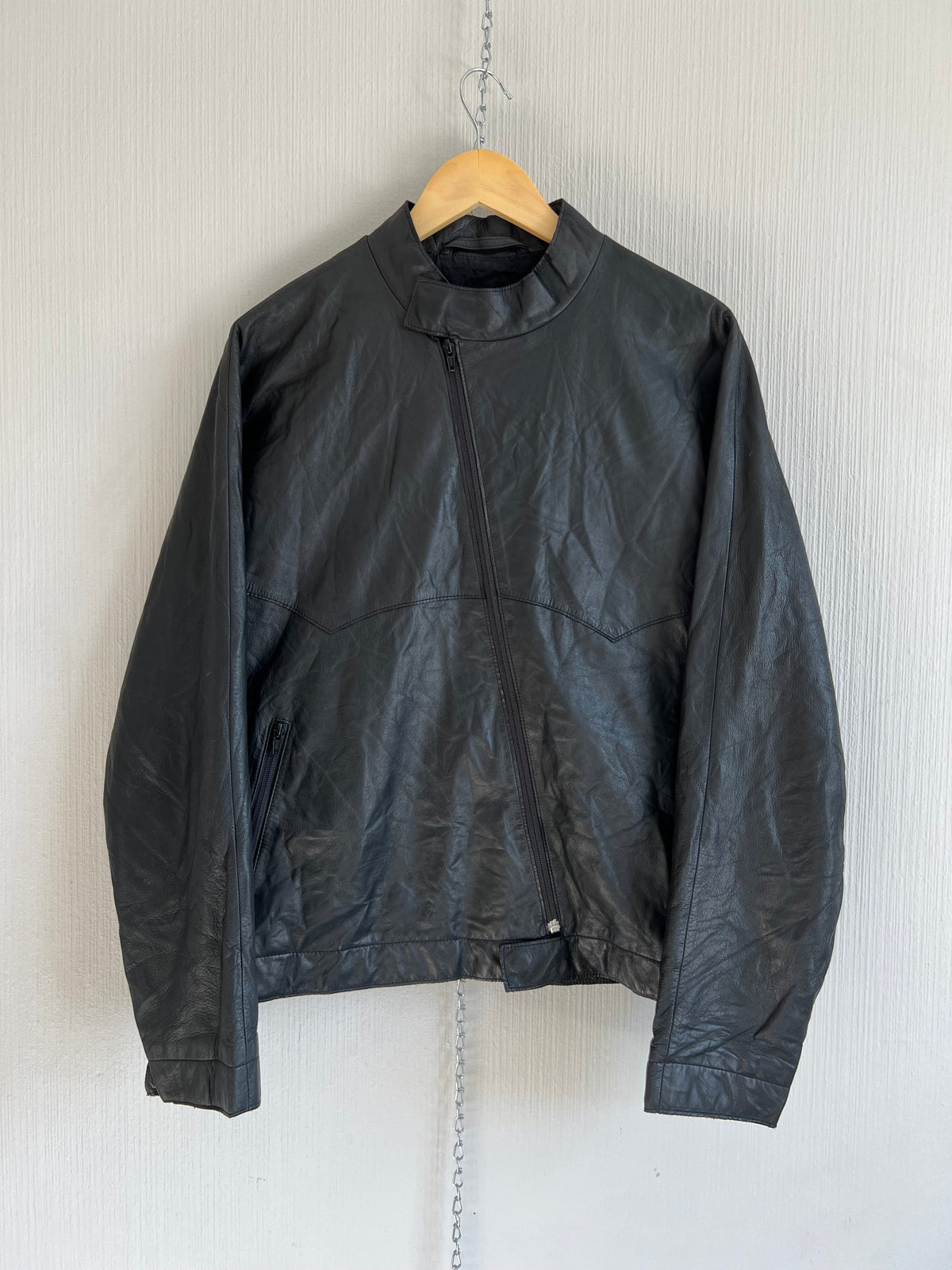 Levi’s Asymmetrical Crinkled Real Leather Jacket