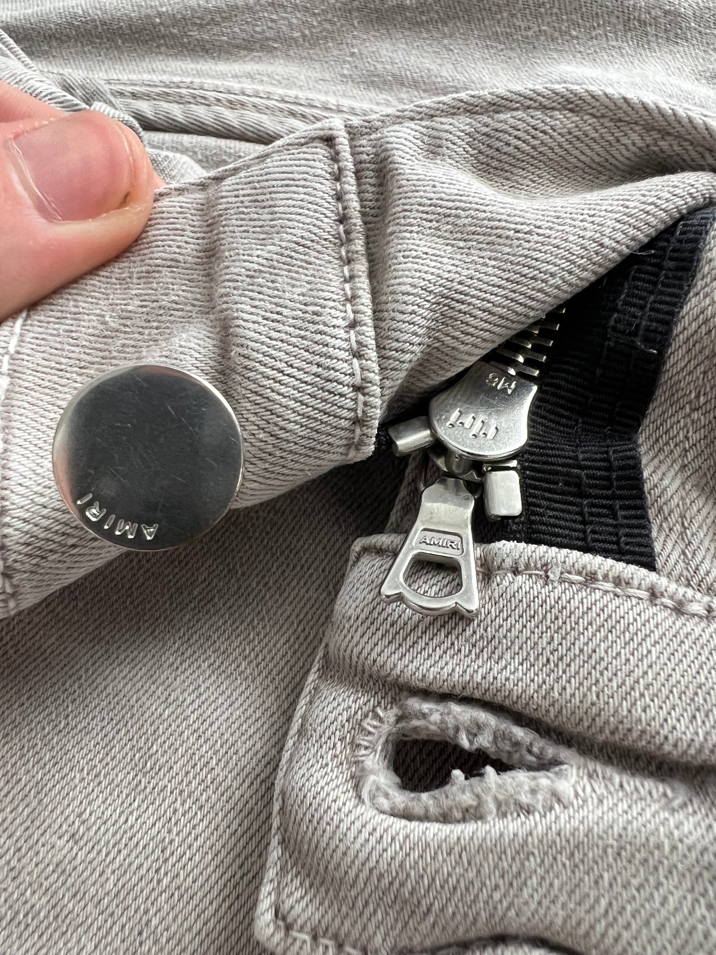 Amiri Mx-1 Grey Skinny Jeans