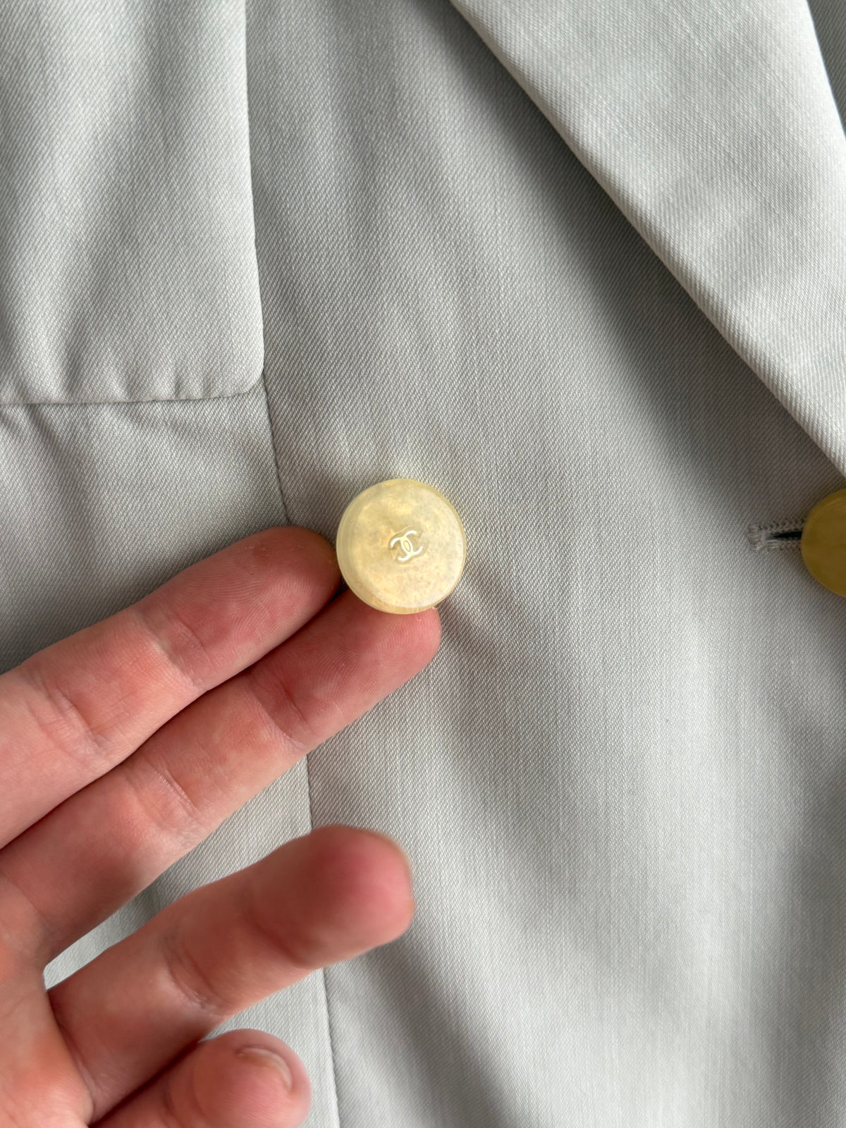 Chanel Beige Lightweight Wool Blazer