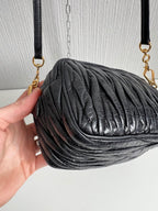 Miu Miu Black Matelasse Leather Crossbody Bag