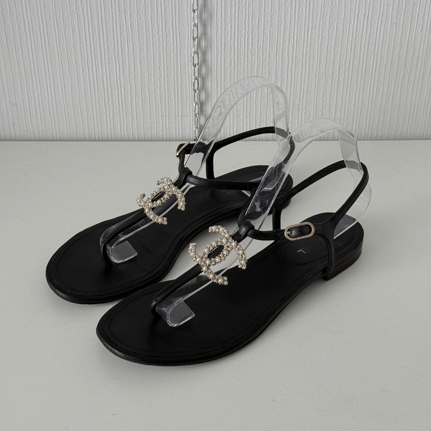 Chanel Jeweled CC Thong Sandals