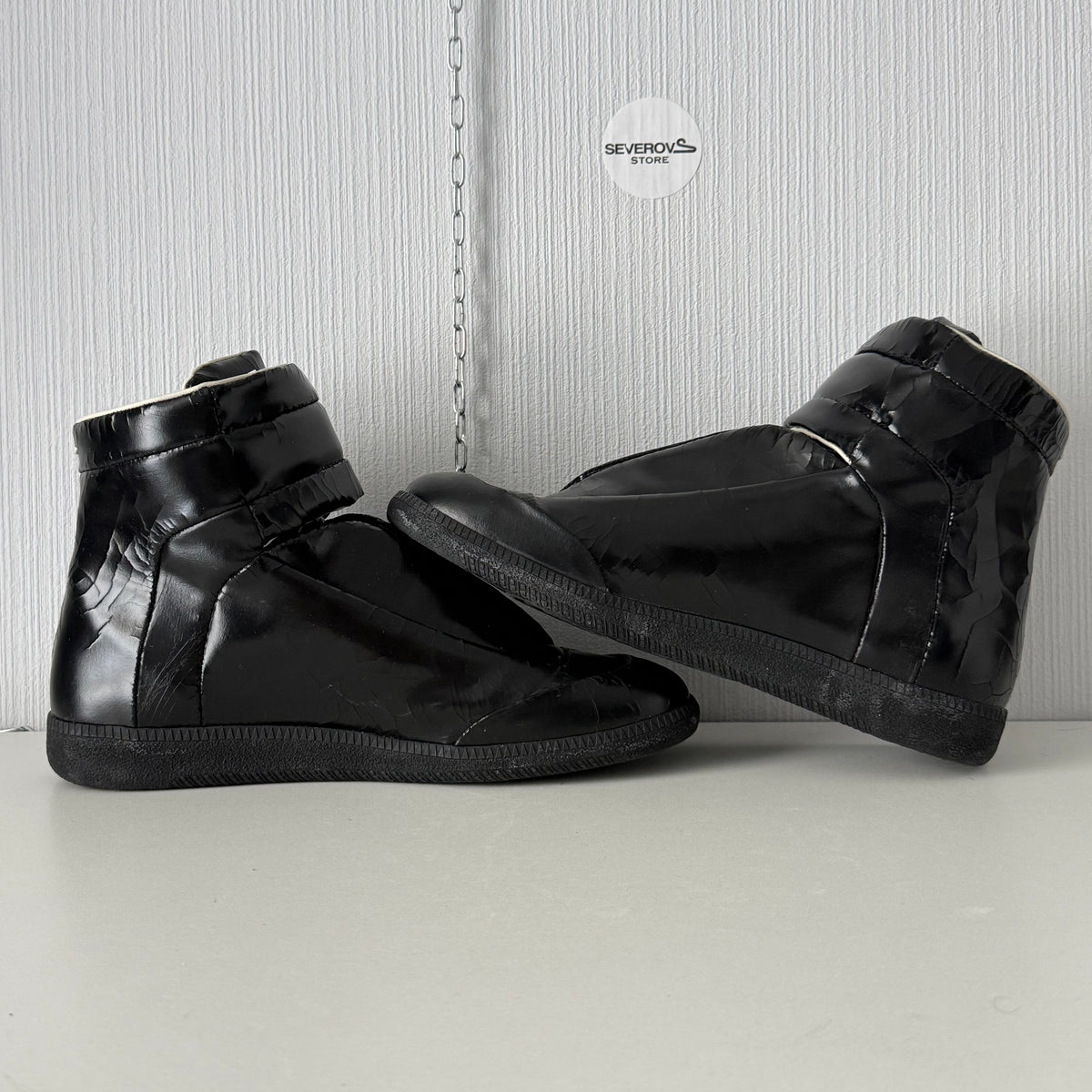 Maison Margiela Future High Top Cracked Sneakers