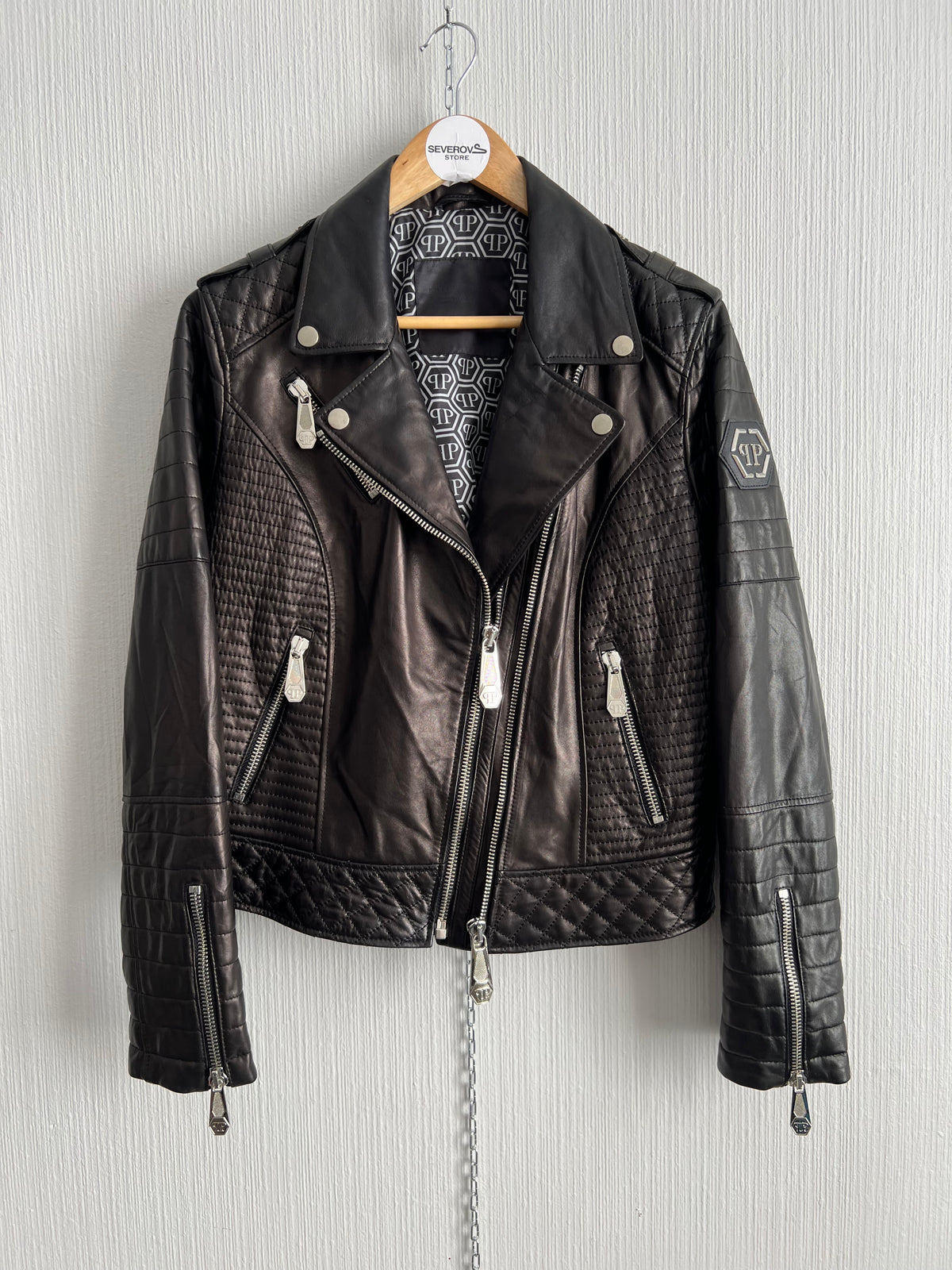 Philipp Plain Women’s Leather Biker Jacket