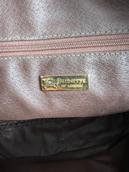 Burberry's Haymarket Check Leather-Trimmed Handle Bag
