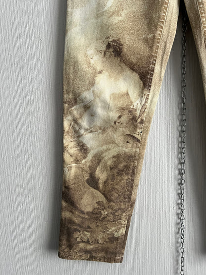 Roberto Cavalli AW1995 Medieval Art Renaissance Print Pants