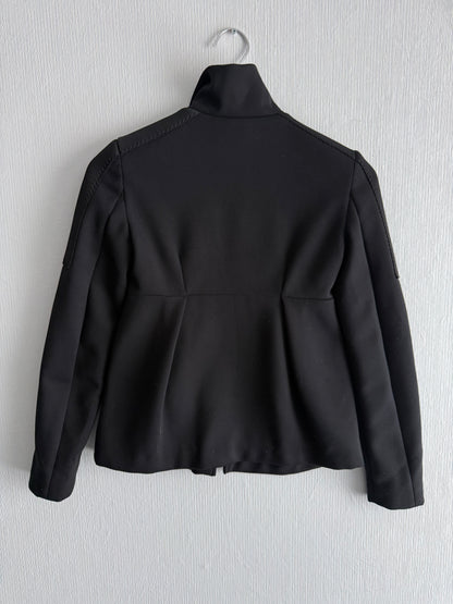 Prada Black Neoprene Pleated Waist Jacket