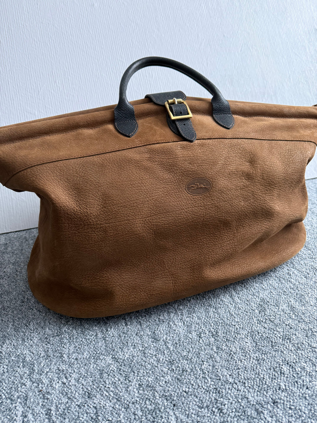 Longchamp Camel Suede Leather Bag