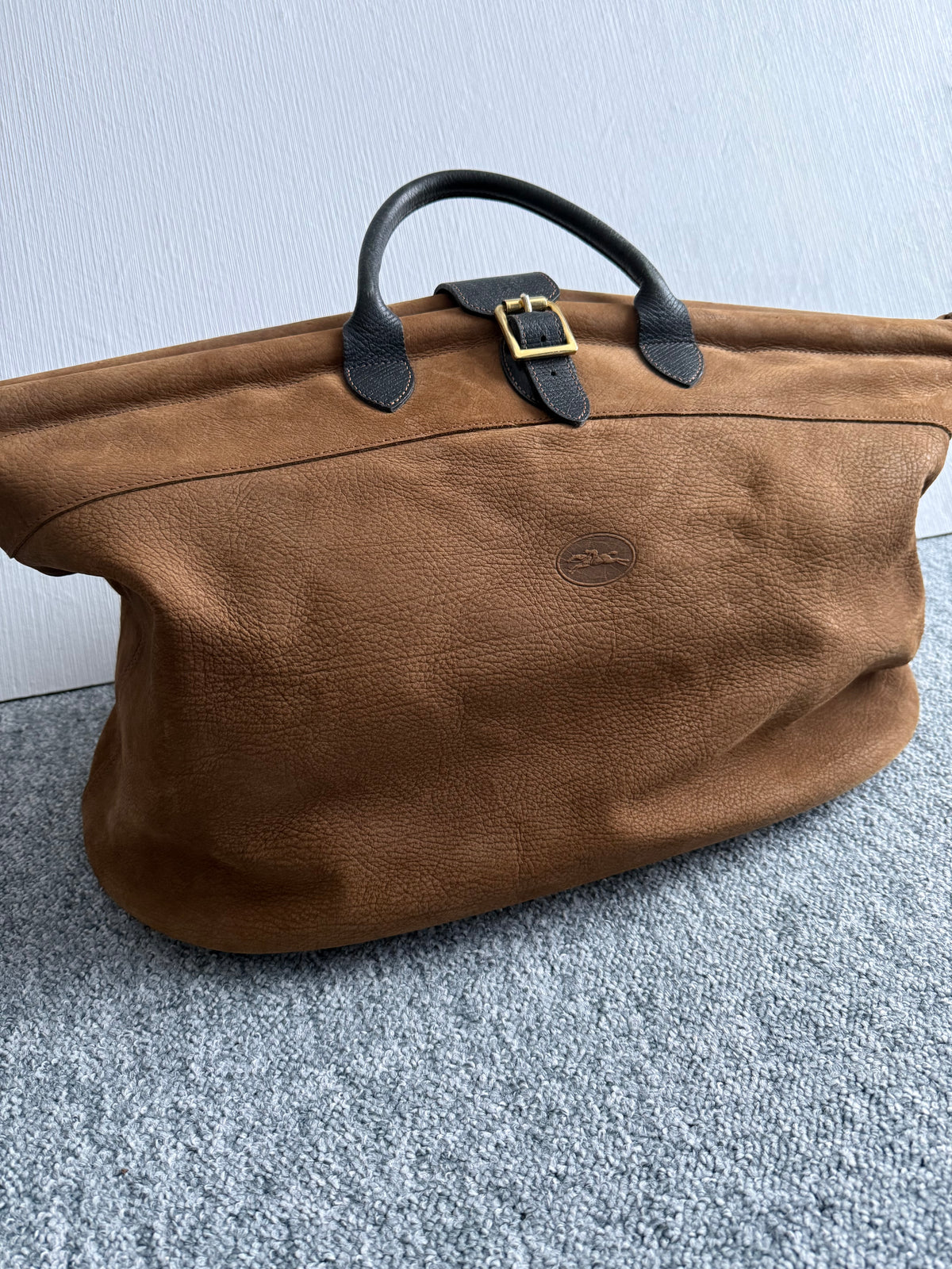 Longchamp Camel Suede Leather Bag