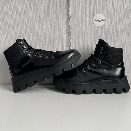 Prada Brushed Spazzolato Leather Brixxen Boots