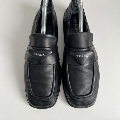 Prada Soft Nappa Black Leather Loafers