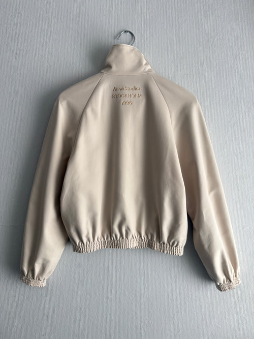 Acne Studios SS26 Satin Logo Jacket in Beige
