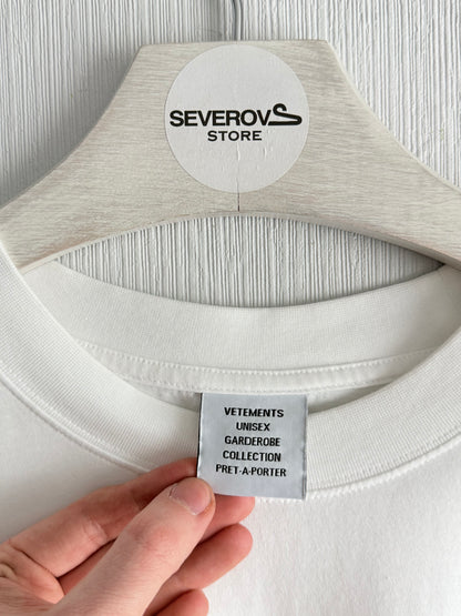 Vetements White Scribbled Car T-Shirt