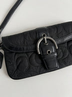 Coach Black Quilted Wristlet Wallet Wrist Bag