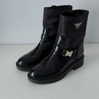 Prada Nylon Logo Biker Moto Boots