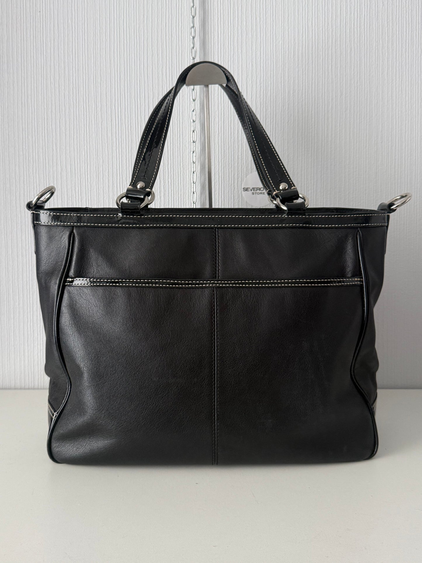 Coack Laura Black Leather Tote Bag