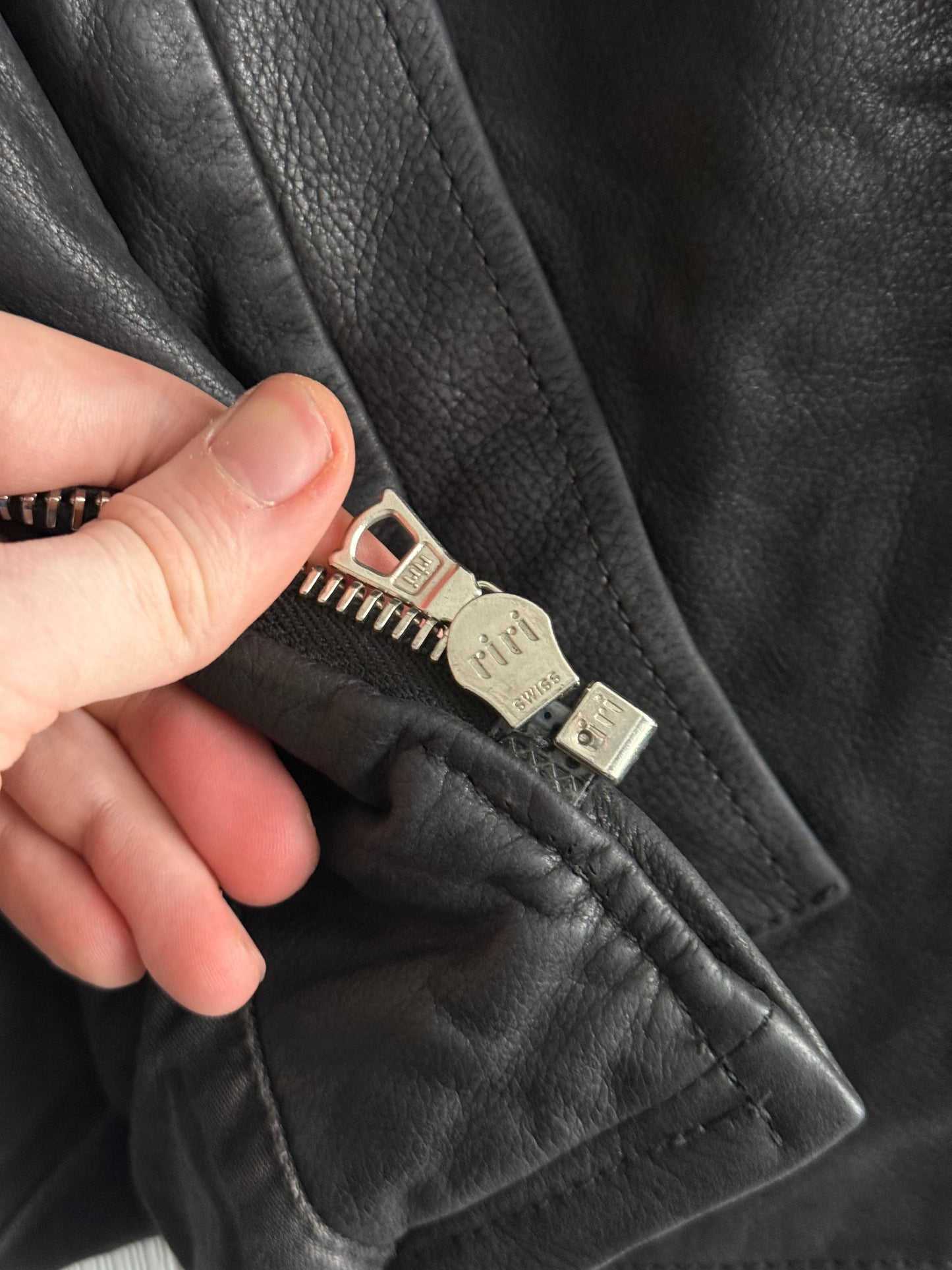 Valentino Vintage Crinkled Ovine Sammy Leather Jacket